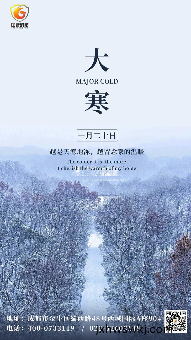 大寒節氣(qi)問候祝福實(shi)景(jing)手(shou)機(ji)海(hai)報(bao)